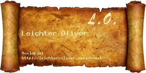 Leichter Olivér névjegykártya